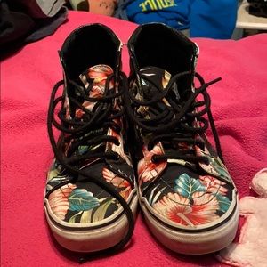 Hawaiian print high top vans